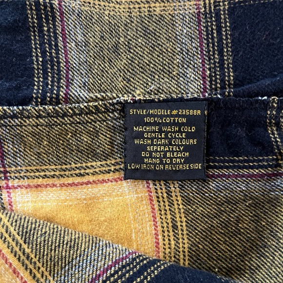 Taxi Women's Plaid Baby Doll Mini Dress Brown Gold Bell Sleeve Large - Picture 6 of 7